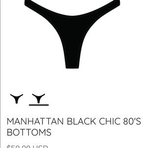 BOUTINE Los Angeles Swimwear Black Thong size Small. NEW WITH TAGS!